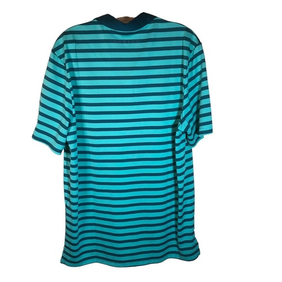 Oakley striped polo shirt mens size large blue green golf casual regular fit - Picture 5 of 6